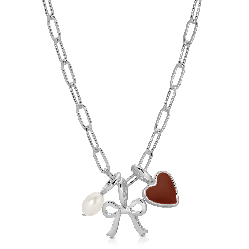 women radiant-cut necklaces -Charm Garden Necklace - Silver