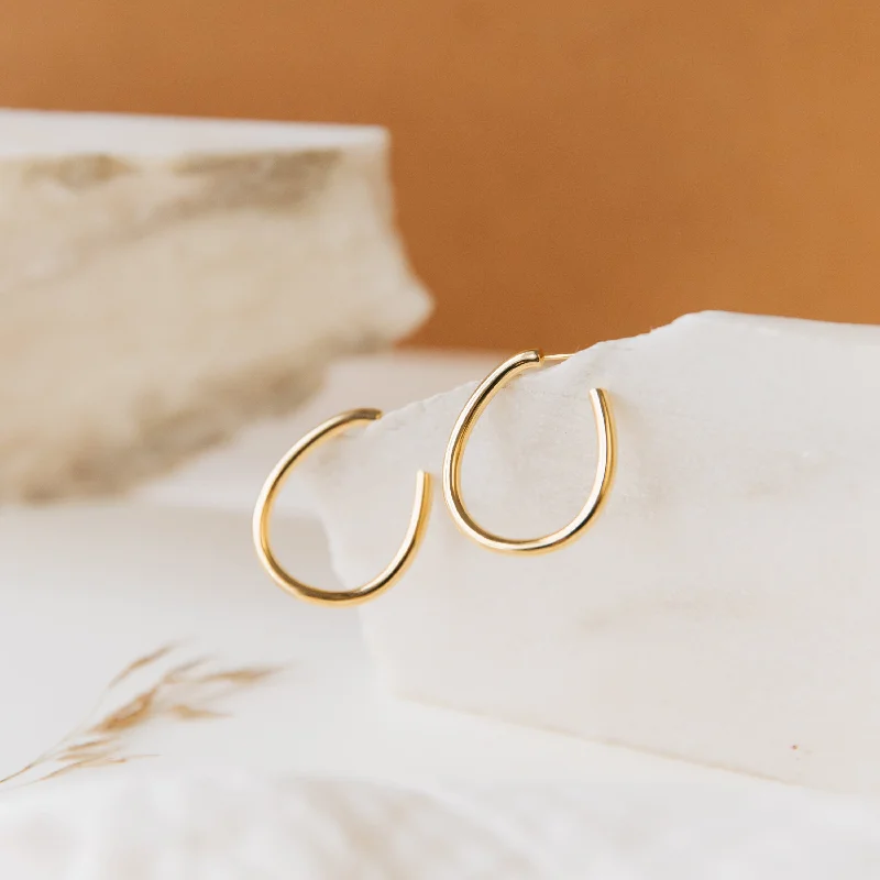 women personalized earrings -Anine Oval Hoops