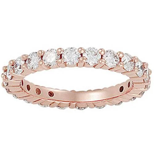 women oval-cut engagement rings -2ct Diamond Eternity Ring 14K Rose Gold