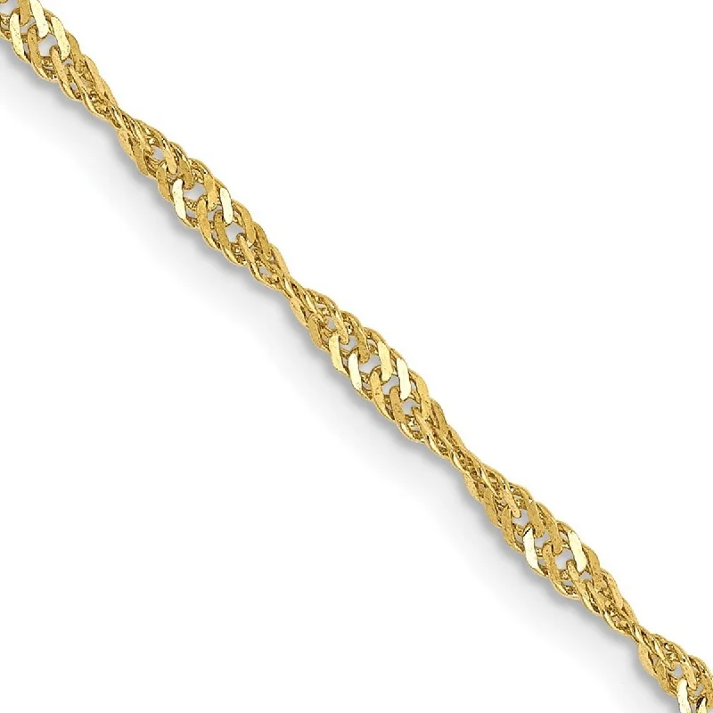 women sparkling diamond necklaces -Curata 10k Yellow Gold 1.7mm Solid Singapore Chain Necklace (Lobster) Options: 16 18 20 24 30