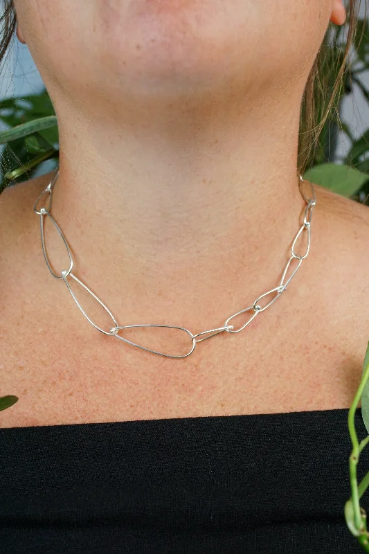 women dainty necklaces -Petite Modular Necklace No. 3 in silver