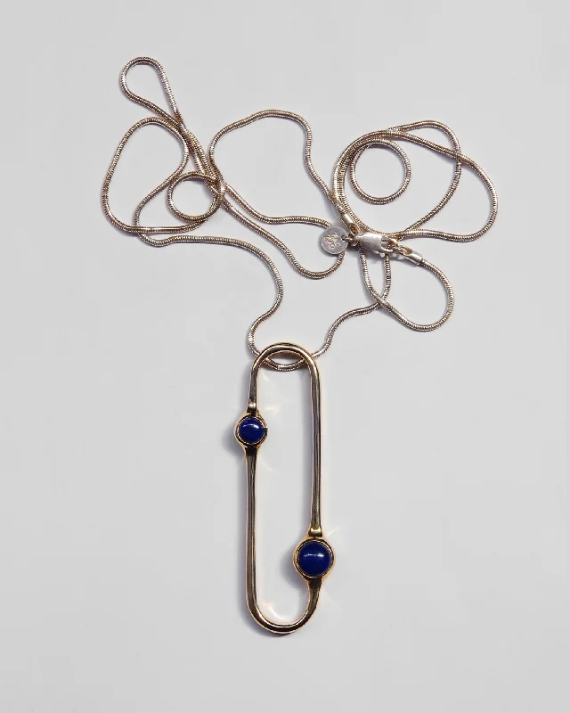 women silver necklaces -Amparo  Necklace in Lapis