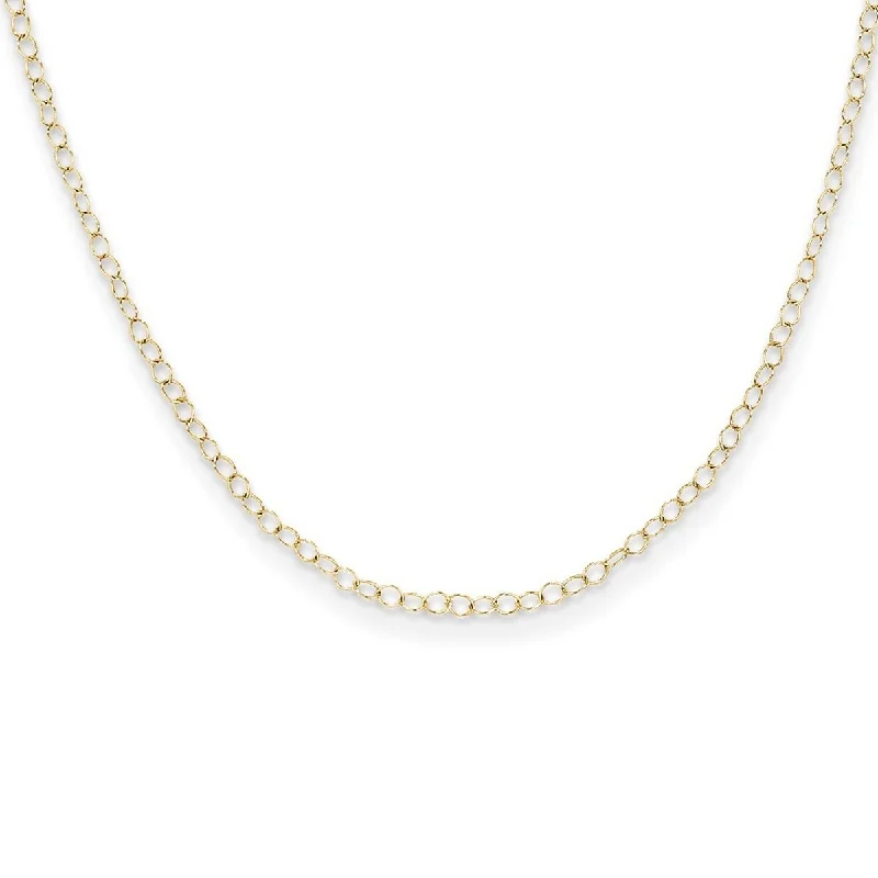 women gold bar necklaces -Curata 14k Yellow Gold 15" Childrens Cable Chain Necklace