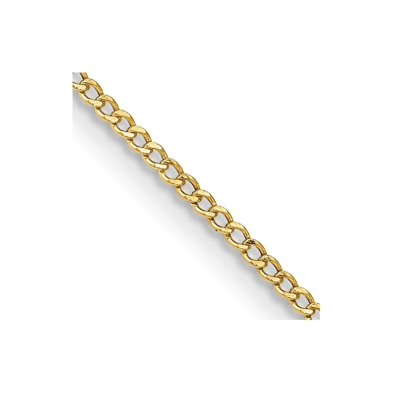 women infinity necklaces -Curata 14k Yellow Gold 1.85mm Semi-solid Curb Link Chain Necklace Options 16 18 20 22 24 28