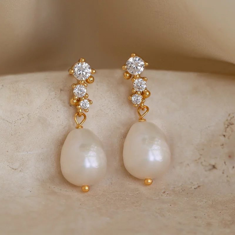 women gold earrings -Millie Drop Earrings