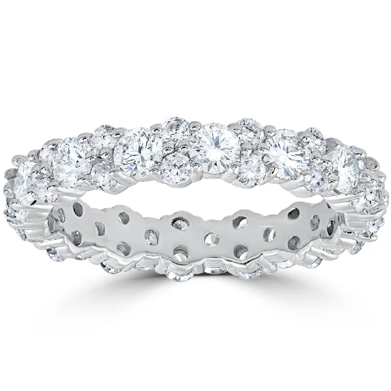 women one-of-a-kind engagement rings -1 7/8 cttw Diamond Eternity Wedding Ring Stackable Band 14k White Gold