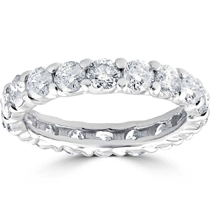 women creative engagement rings -3Ct Diamond Eternity Wedding Ring Lab Grown Diamonds 14k White Gold