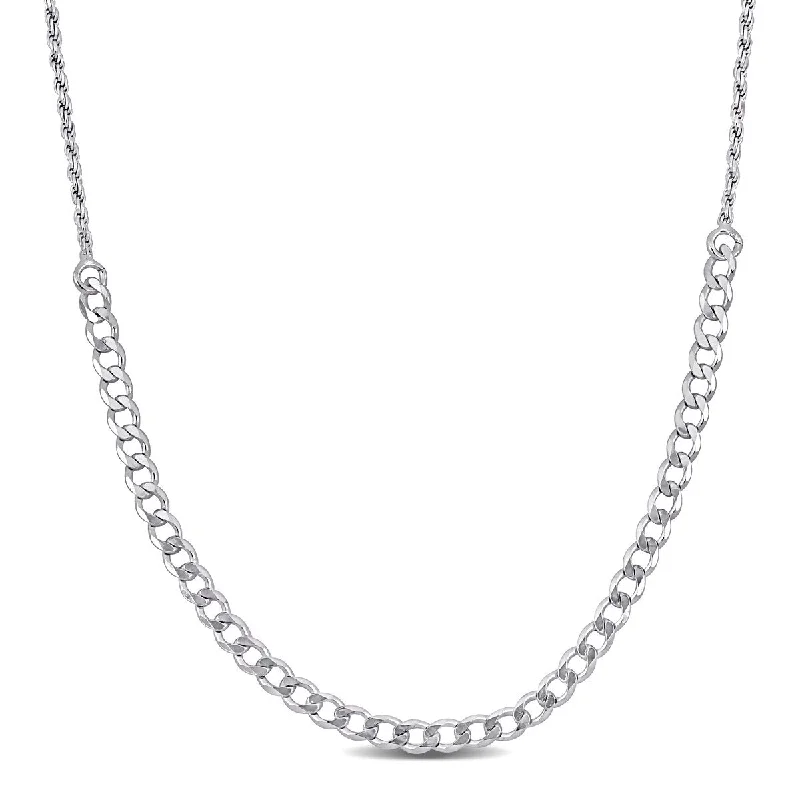 women sparkling necklaces -Miadora 1.5mm Rope 3mm Curb Chain Necklace in Sterling Silver