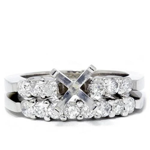 women cushion-cut engagement rings -3/4ct Diamond Engagement Matching Ring Setting Semi Mount