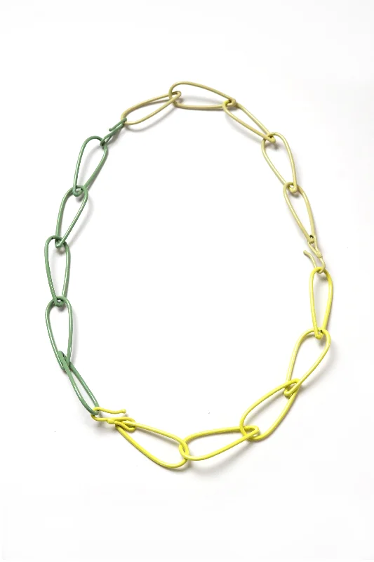 women vintage pendant necklaces -Modular Necklace in Pale Green, Bright Yellow, and Green Sand