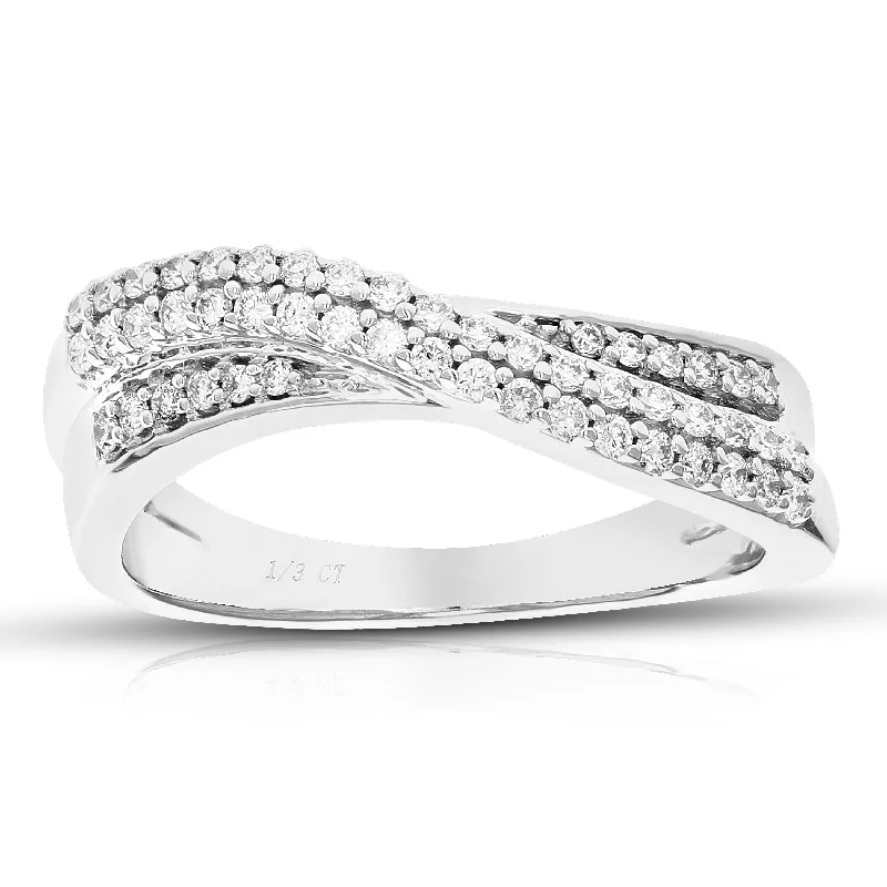 women vintage engagement rings -1/3 cttw Round Lab Grown Diamond Wedding Engagement Ring .925 Sterling Silver Prong Set