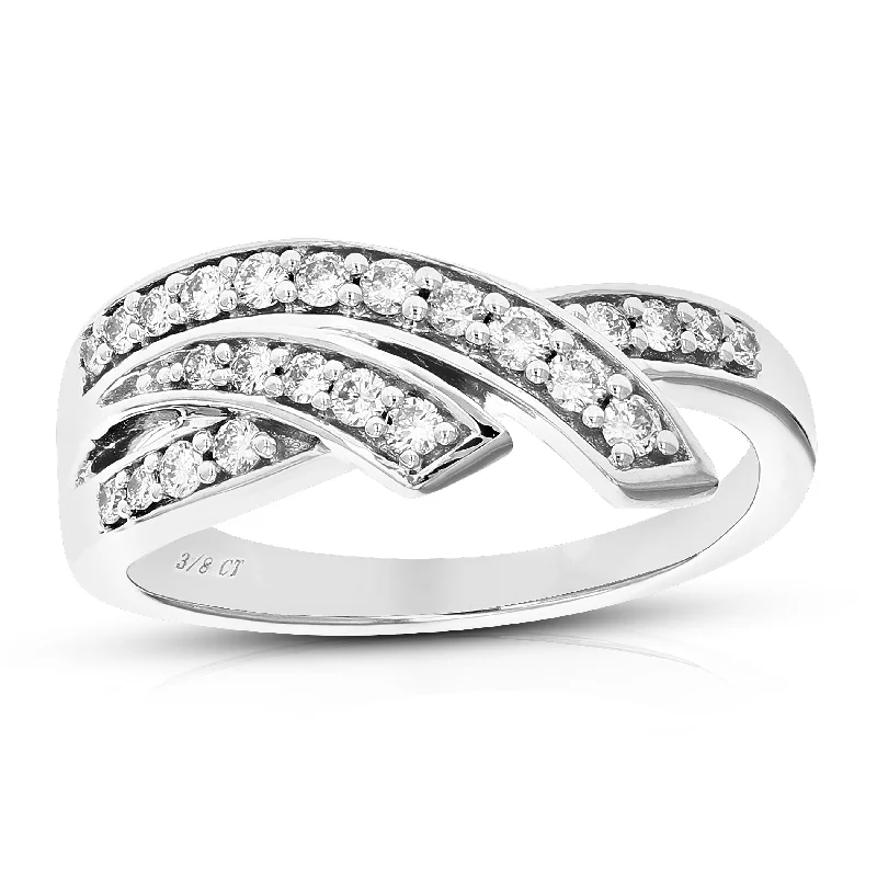 women engagement rings -3/8 cttw Round Cut Lab Grown Diamond Engagement Ring .925 Sterling Silver Prong Set