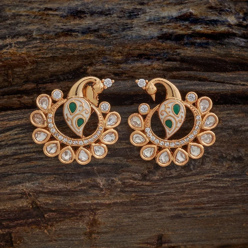 women cubic zirconia earrings -Kundan Earring 177802