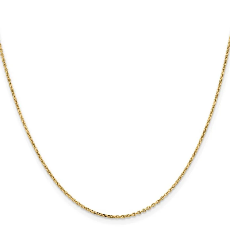 women sterling silver necklaces -Curata Italian 14k Yellow Gold 1.4 mm Diamond-cut Cable Chain Necklace (Lobster) Options: 16 18