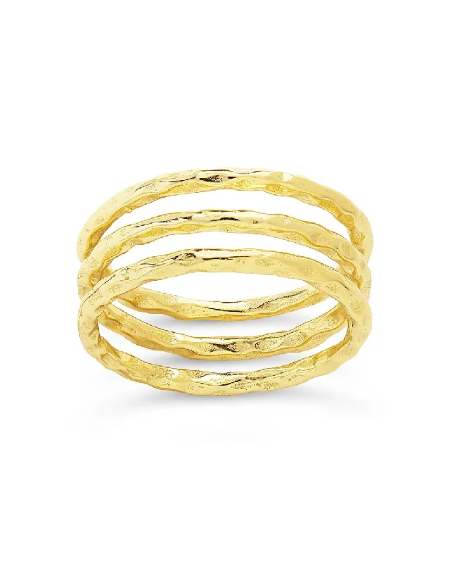 women wedding bands -Textured Triple Band Ring Set