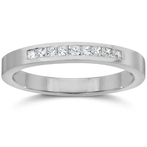 women exclusive engagement rings -1/4ct Princess Cut Diamond Wedding White Gold 14K Ring