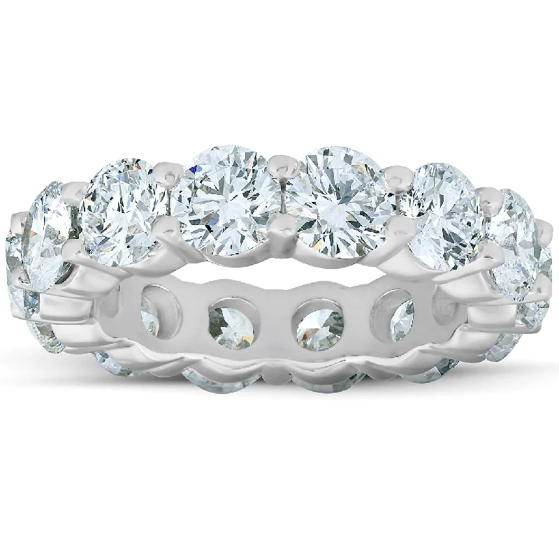 women radiant-cut engagement rings -6 3/4 Ct Diamond Eternity Wedding Ring 14k White Gold Lab Grown