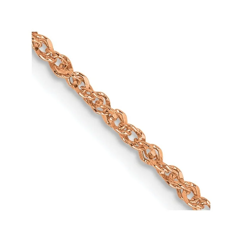 women eco-conscious necklaces -Curata 14K Rose Gold Solid 1.7mm Diamond Ropa Chain Necklace Options: 16 18 20 24