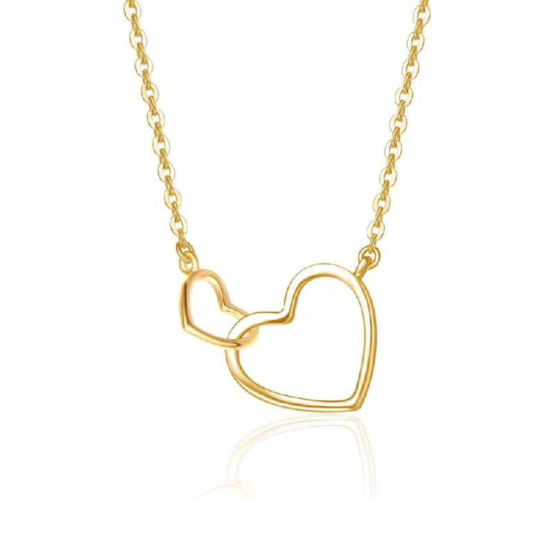 women eco-friendly necklaces -FANCIME Love Heart 14K Yellow Gold Necklace