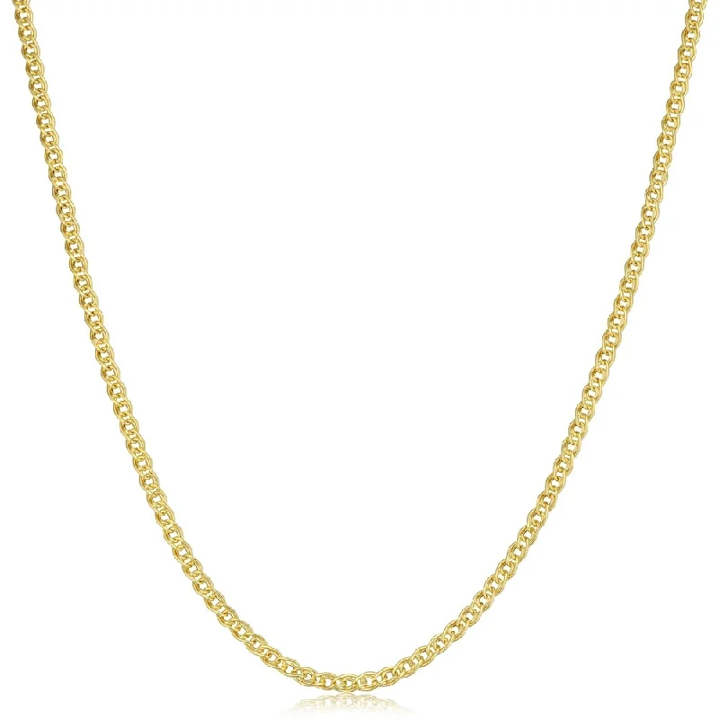 women personalized birthstone necklaces -Fremada 10k Yellow Gold Hollow Inner Link Chain Necklace (2.4 millimeters)