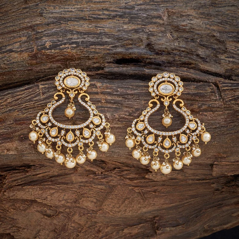 women gemstone stud earrings -Kundan Earring 177605