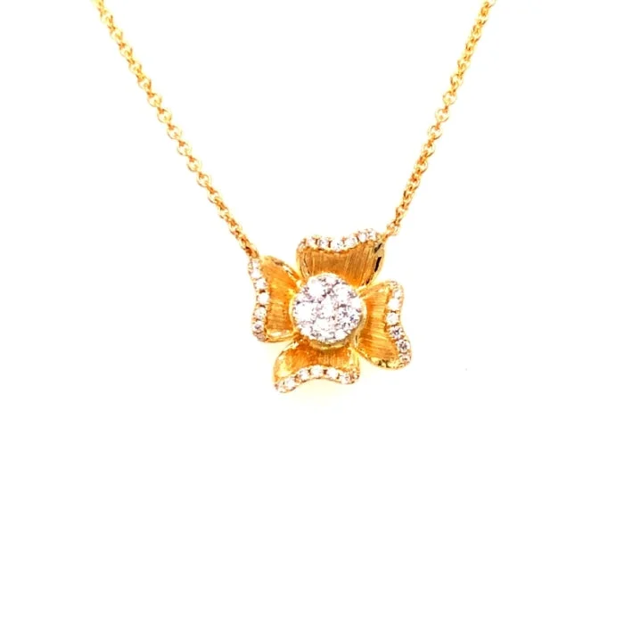 women infinity necklaces -18K Yellow Gold 0.22ctw Diamond Necklace