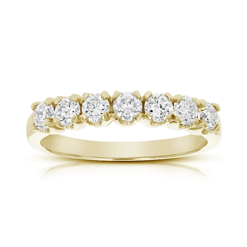 women gemstone engagement rings -1 cttw Diamond Wedding Band Prong Set 10K Yellow Gold