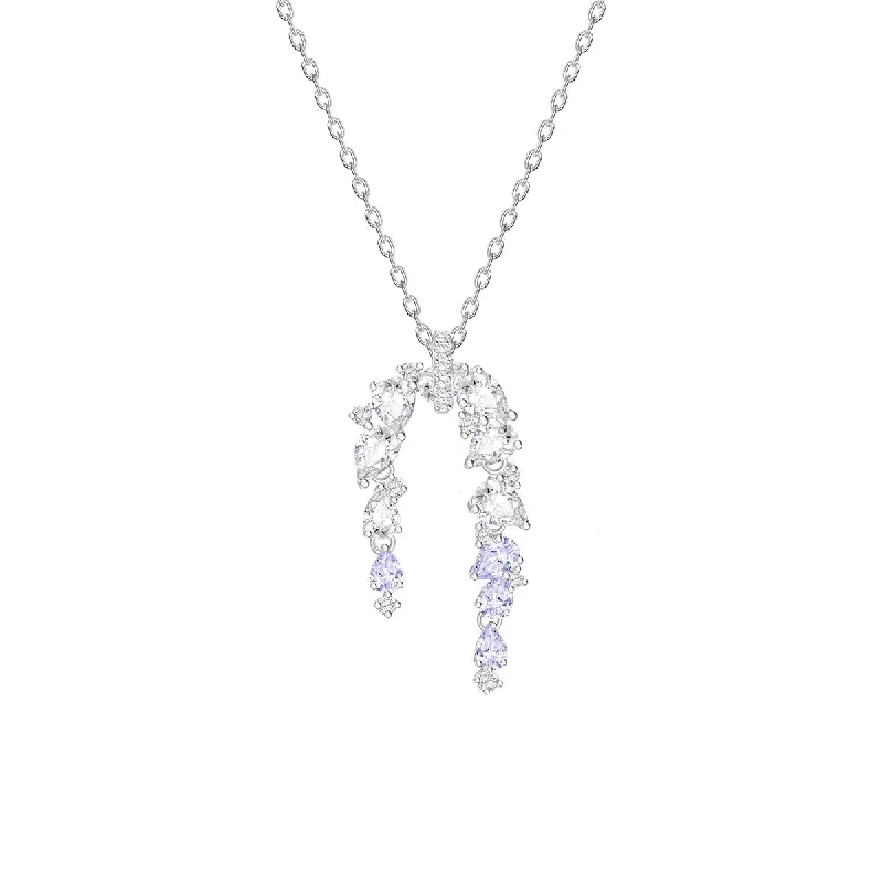 women timeless necklaces -“Blooming Wisteria” Dangling Flower Sterling Silver Necklace