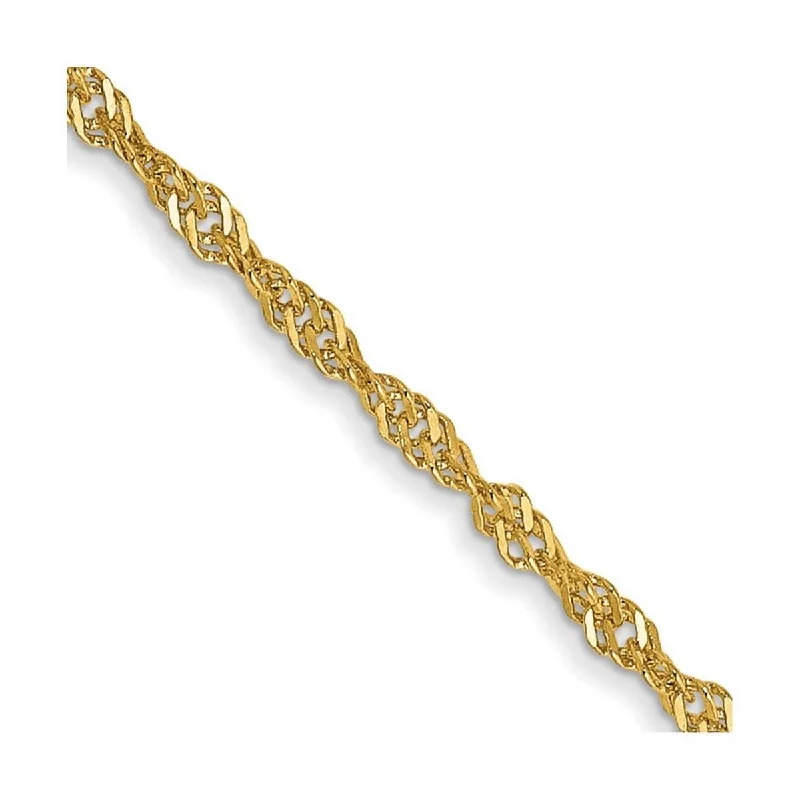 women chunky necklaces -Curata 14k Yellow Gold Solid Polished 1.6mm Singapore Chain Necklace Options: 16 18 20 24 30