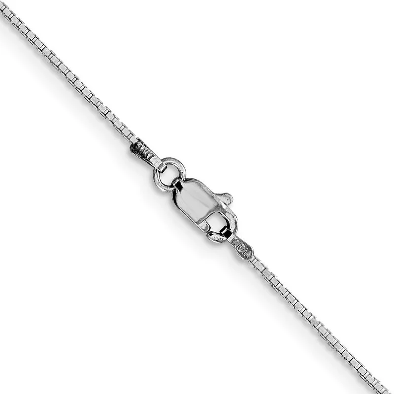 women bridal jewelry necklaces -Curata 10k White Gold 1.0mm Solid Box Chain Necklace (Lobster) Options: 16 18 20 22 24 30