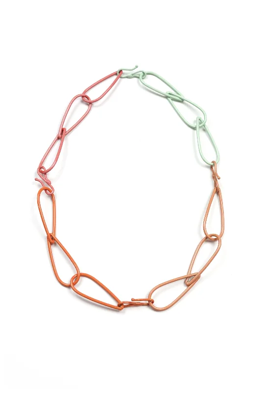 women eco-friendly necklaces -Modular Necklace in Dusty Rose, Desert Coral, Light Raspberry, and Soft Mint