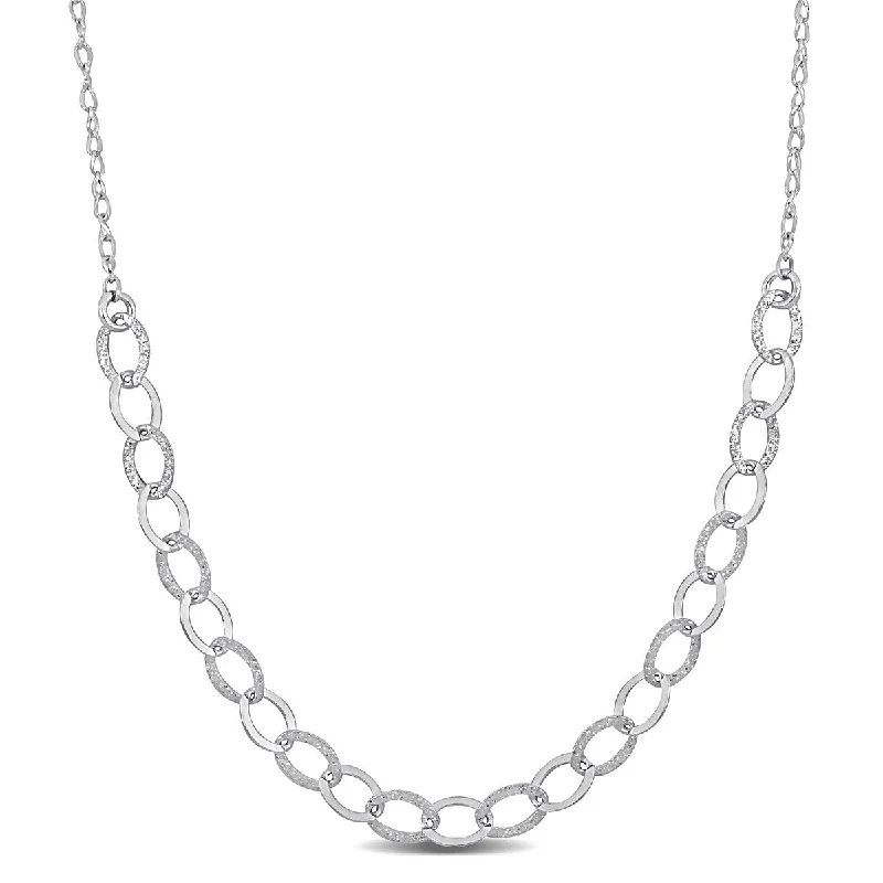 women opal necklaces -Miadora 4.5mm Oval Link Chain Necklace in Sterling Silver